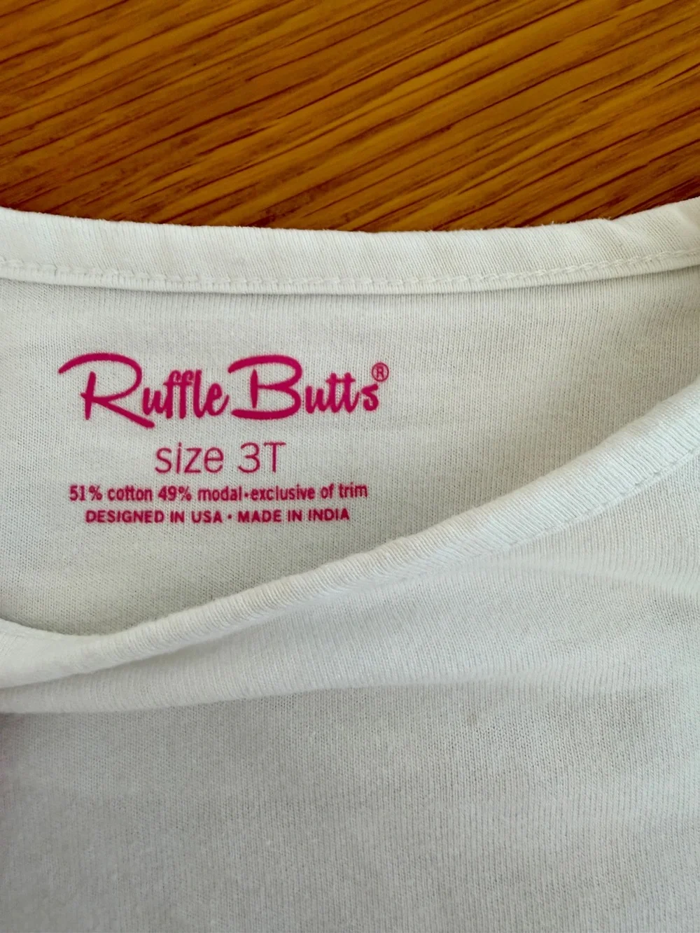 Ruffle Butts Girls' White Ruffle Long Sleeve Tee